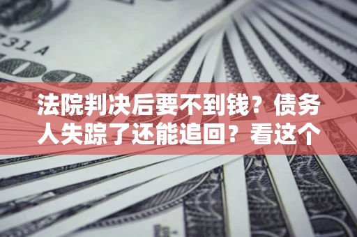 武汉法院判决后要不到钱？债务人失踪了还能追回？看这个方法！