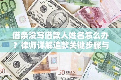 武汉借条没写借款人姓名怎么办？律师详解追款关键步骤与证据链构建